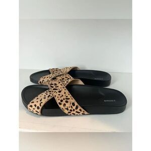 Birdies Robin Cheetah Calf Hair Slides 7